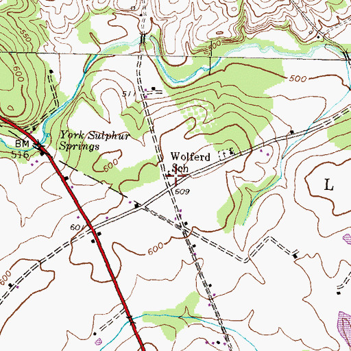 Topographic Map of Wolferd School, PA