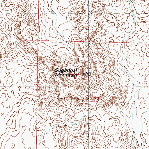 Topographic Map of Sugarloaf Mountain, AZ