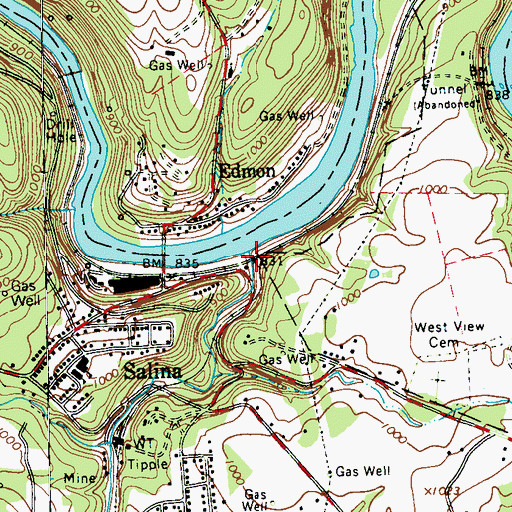 Topographic Map of Wolford Run, PA