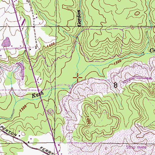 Topographic Map of Gordon Branch, AL