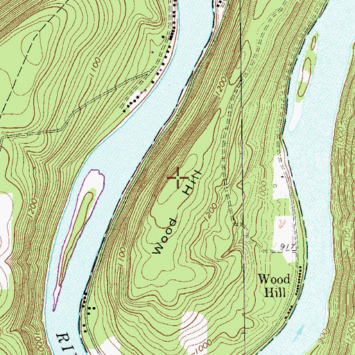 Topographic Map of Wood Hill, PA