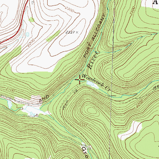 Topographic Map of Woodcock Creek, PA