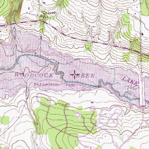 Topographic Map of Woodcock Creek Lake, PA