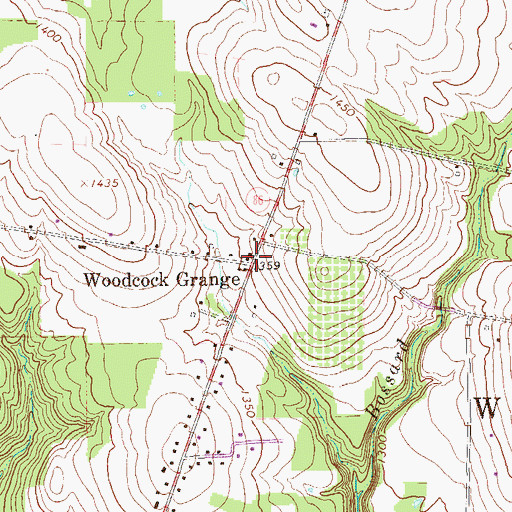 Topographic Map of Woodcock Grange, PA