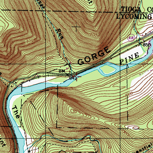 Topographic Map of Woodhouse Run, PA