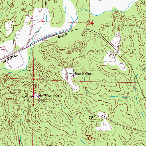 Topographic Map of Gore Cemetery, AL