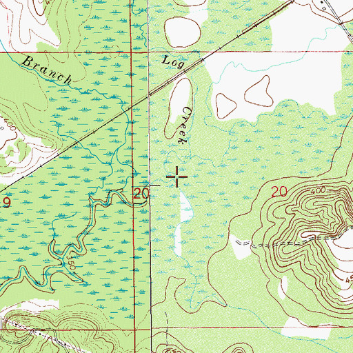 Topographic Map of Gores Branch, AL