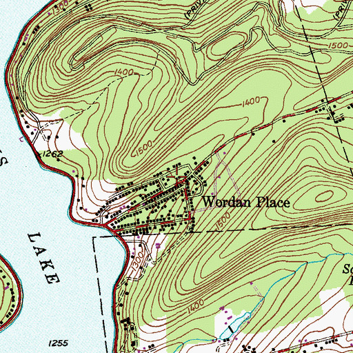 Topographic Map of Wordan Place, PA