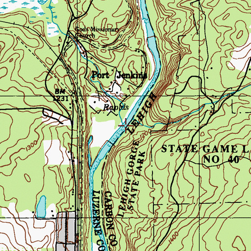 Topographic Map of Wright Creek, PA