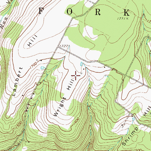 Topographic Map of Wright Hill, PA
