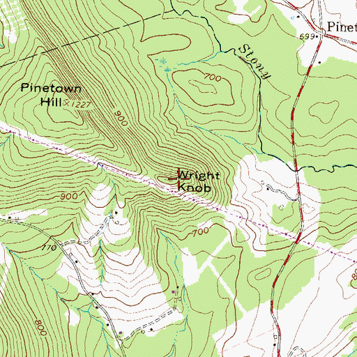 Topographic Map of Wright Knob, PA