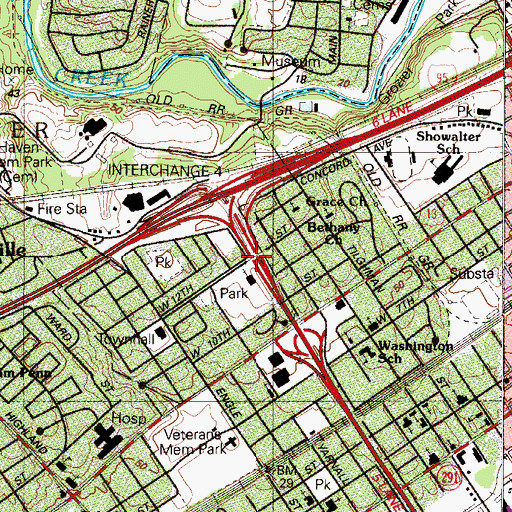 Topographic Map of Wright School, PA