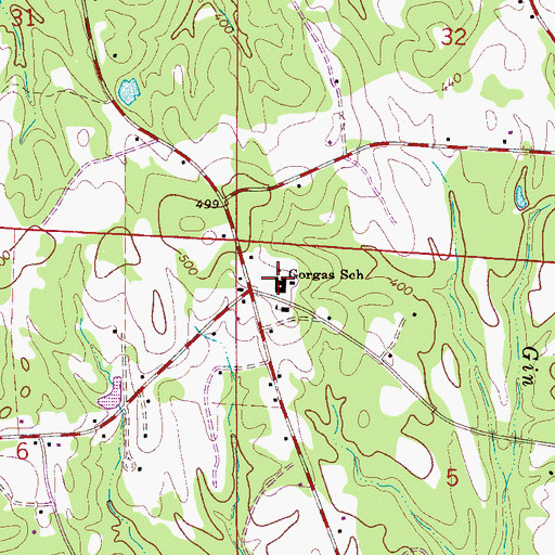 Topographic Map of Gorgas Elementary School (historical), AL