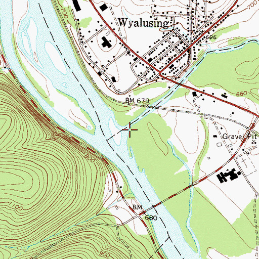 Topographic Map of Wyalusing Creek, PA