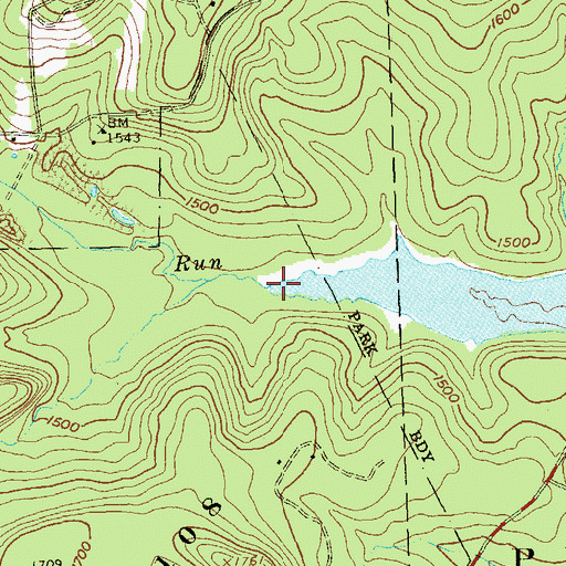 Topographic Map of Wyerough Run, PA