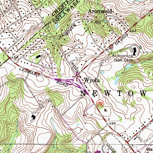 Topographic Map of Wyola, PA