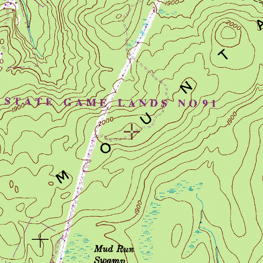 Topographic Map of Wyoming Mountain, PA