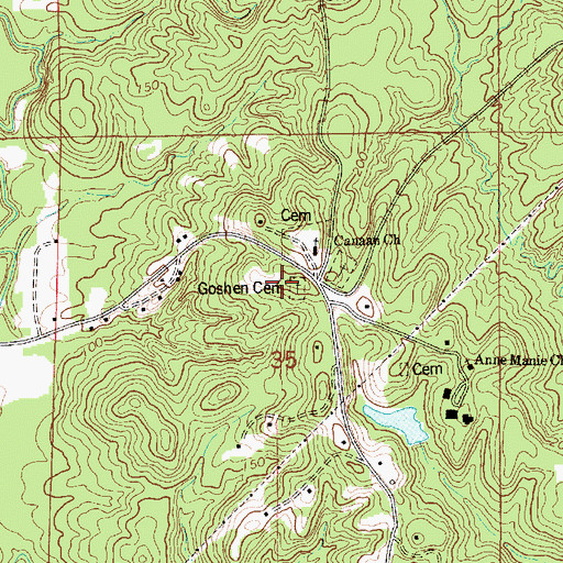 Topographic Map of Goshen Cemetery, AL