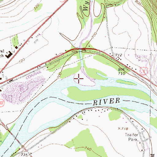 Topographic Map of Wysox Creek, PA