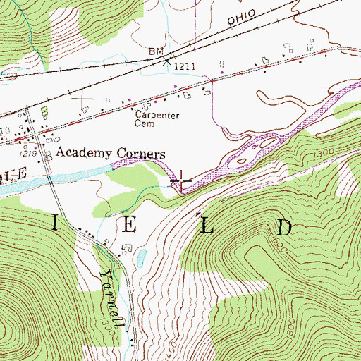 Topographic Map of Yarnell Brook, PA