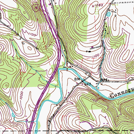 Topographic Map of Yellow Creek, PA