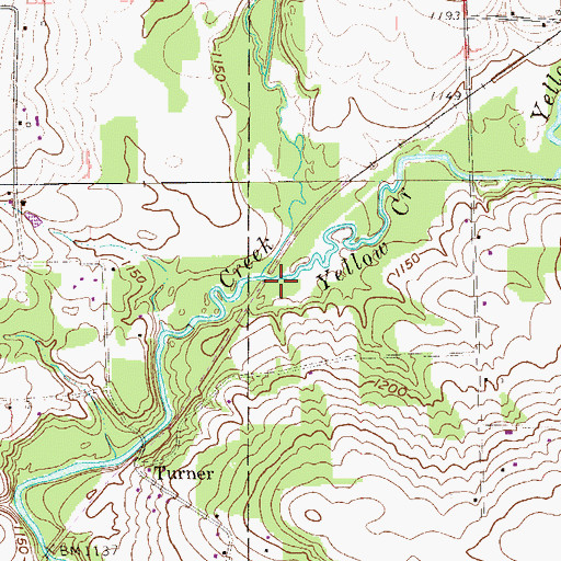 Topographic Map of Yellow Creek, PA