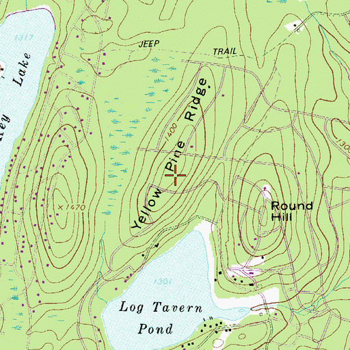 Topographic Map of Yellow Pine Ridge, PA