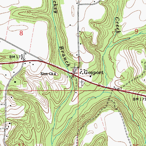 Topographic Map of Gosport, AL