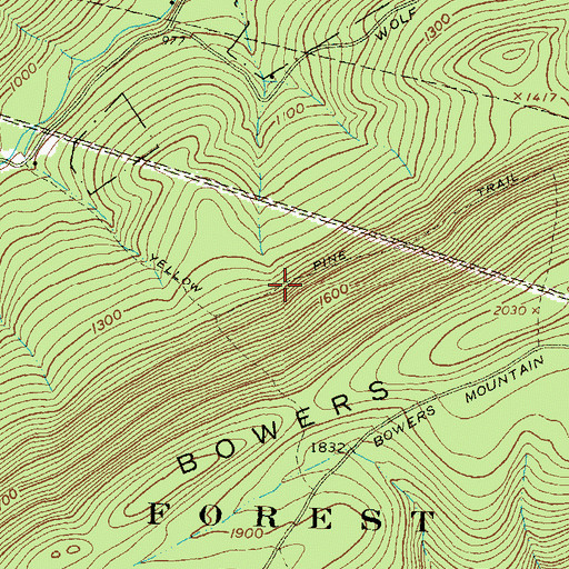 Topographic Map of Yellow Pine Trail, PA