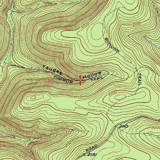 Topographic Map of Yochum Trail, PA