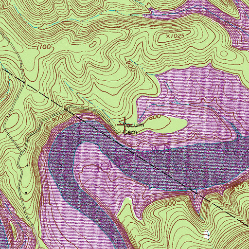 Topographic Map of Yocum Cemetery, PA