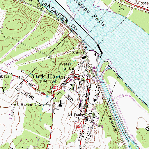 Topographic Map of York Haven, PA