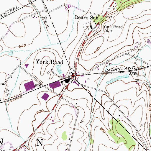 Topographic Map of York Road, PA
