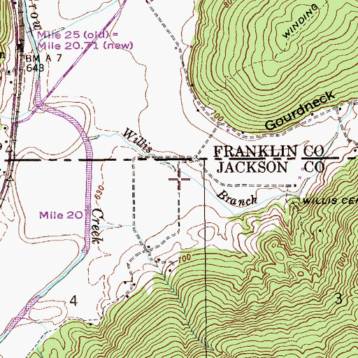 Topographic Map of Gourdneck Hollow, AL