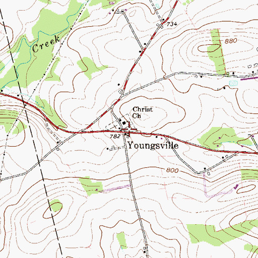 Topographic Map of Youngsville, PA