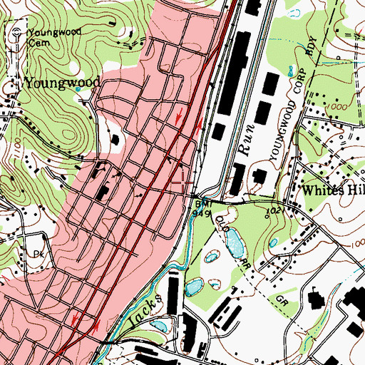 Topographic Map of Youngwood, PA
