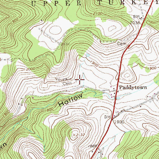 Topographic Map of Younkin Cemetery, PA