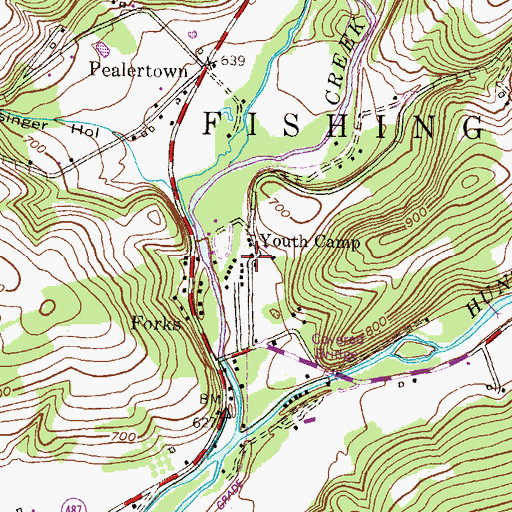 Topographic Map of Youth Camp, PA