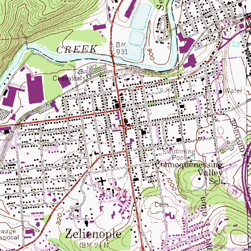 Topographic Map of Zelienople, PA