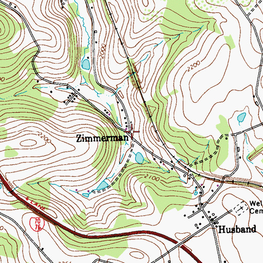 Topographic Map of Zimmerman, PA