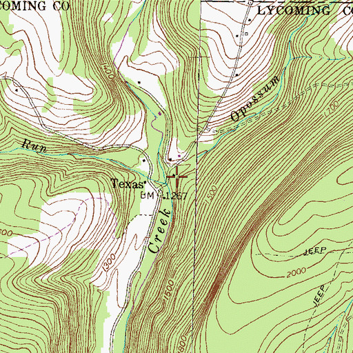 Topographic Map of Zimmerman Creek, PA