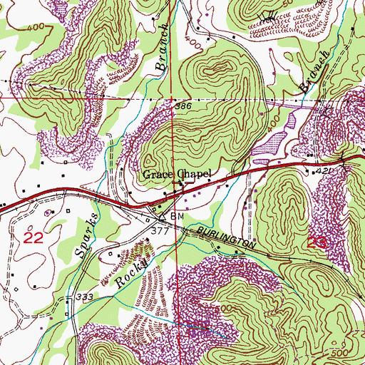 Topographic Map of Grace Chapel Church of the Nazarene, AL