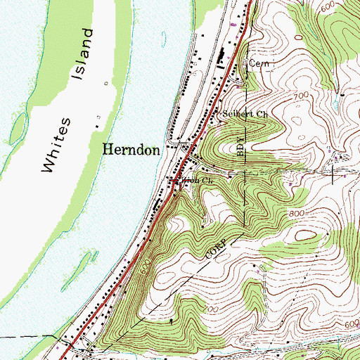Topographic Map of Zion Church, PA