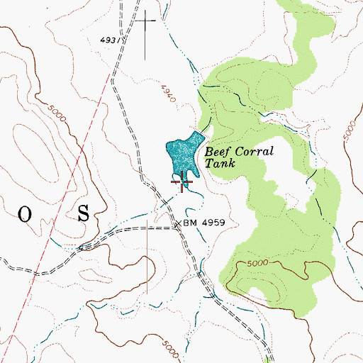 Topographic Map of Beef Corral Tank, AZ