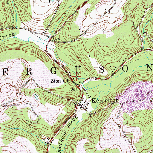 Topographic Map of Zion Church, PA
