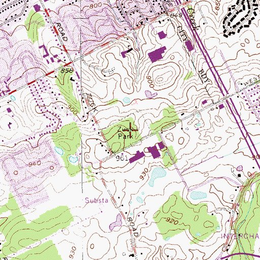 Topographic Map of Zuck Park, PA