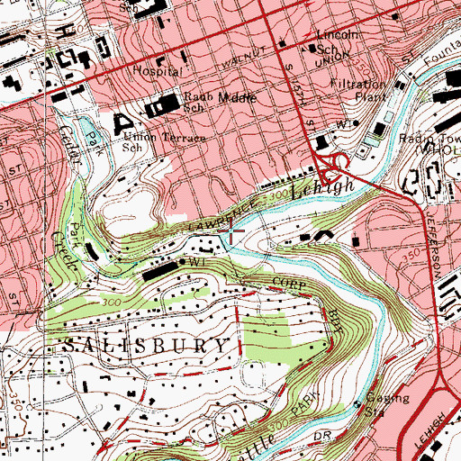 Topographic Map of Cedar Creek, PA