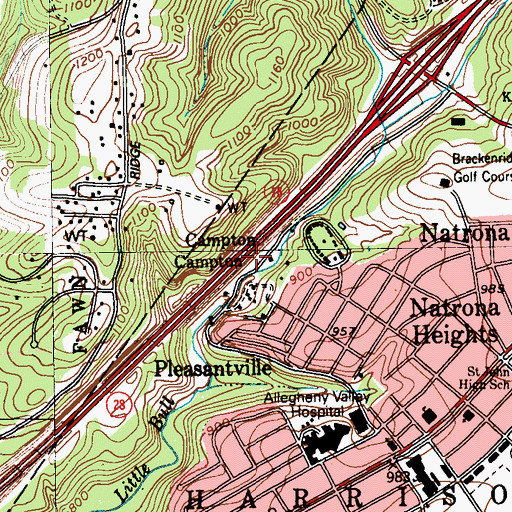 Topographic Map of Compton, PA