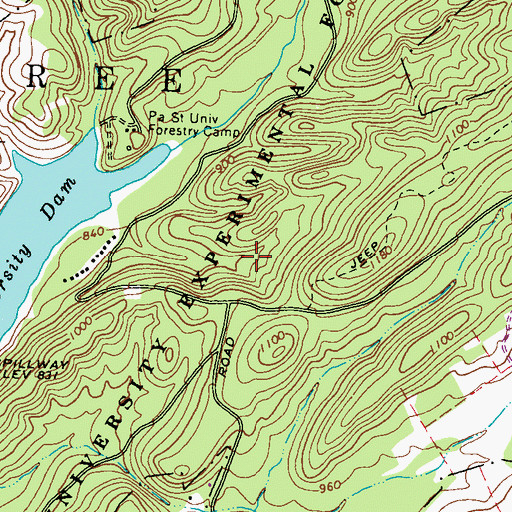 Topographic Map of Pennsylvania State University Experimental Forest, PA