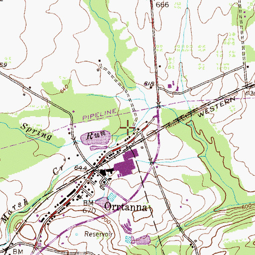Topographic Map of Poplar Spring Creek, PA